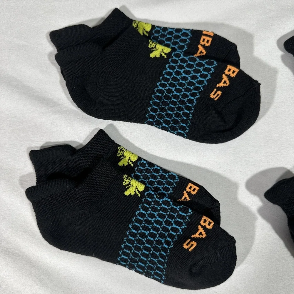 NEW Bombas [ KIDS XS 4-Pack ] Honeycomb Solids Ankle Socks  in Black‎ #T2148